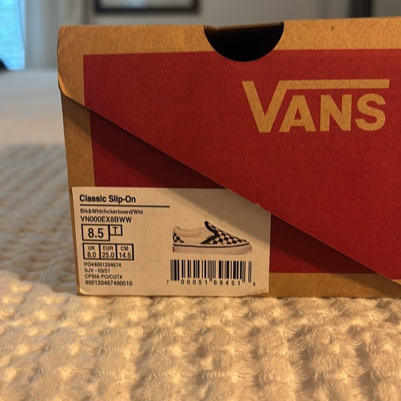 Vans Toddler Classic Slip-on V Checkerboard - sizer 8.5 - Picture 7 of 7